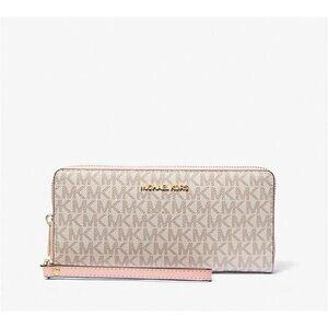 Michael kors Jet Set Travel Large Logo Continental Wristlet Pwd Blush One Size